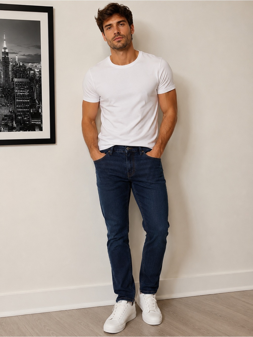Kenneth Cole Men's Slim Straight Dark Blue Jeans Size 30x30